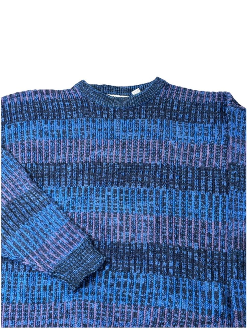 Vintage Saturdays Sweater Men’s Medium Blue Grandpa‎ Cosby Geometric Print